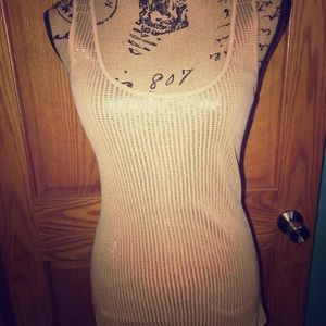Express gold sequin tank top